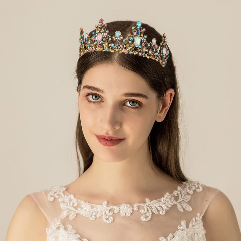 Didder Baroque Vintage Crowns and Tiaras - Royal Princess Crowns for Girls and Women - Wedding, Halloween, Christmas, Prom, Birthday and Party - Image 4